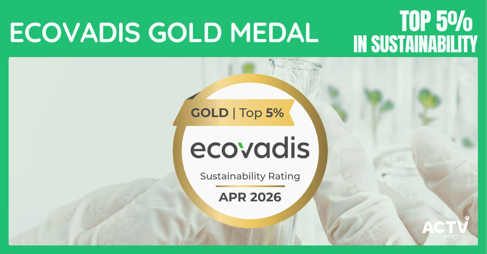 From Principle to Performance: ACTV Biotech Achieves EcoVadis Gold